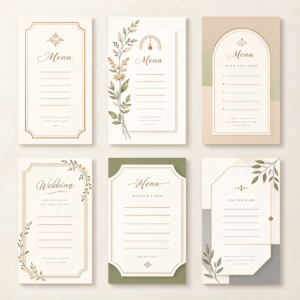 Custom Wedding Menu Card Templates