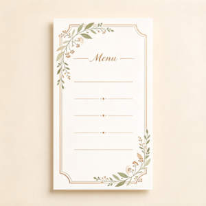 Custom Wedding Menu Card